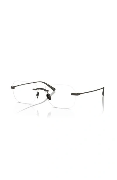 Ferrari 55mm Rectangle Optical Glasses In Black