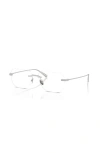 Ferrari 55mm Rectangle Optical Glasses In Silver