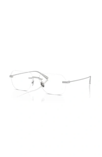 Ferrari 55mm Rectangle Optical Glasses In Silver