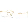 Ferrari 56mm Rectangle Optical Glasses In Gold