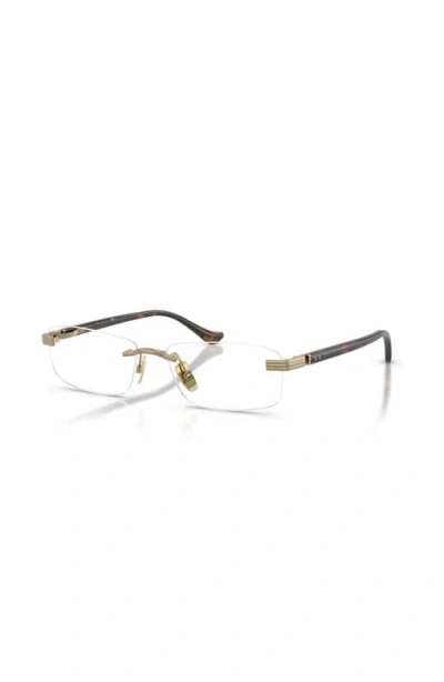 Ferrari 56mm Rectangle Optical Glasses In Gold