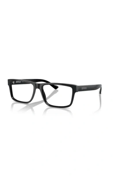 Ferrari 57mm Rectangle Optical Glasses In Black