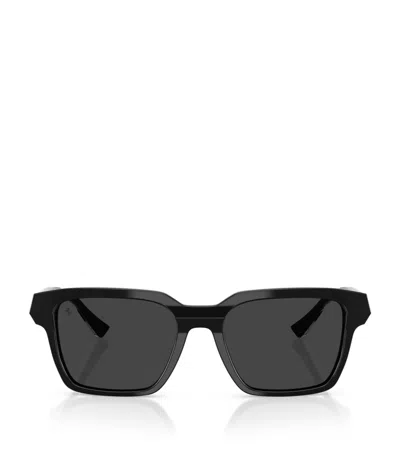 Ferrari Acetate Square Polarised Sunglasses In Black