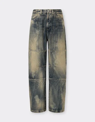 Ferrari Acid-washed Denim Trousers In Blue
