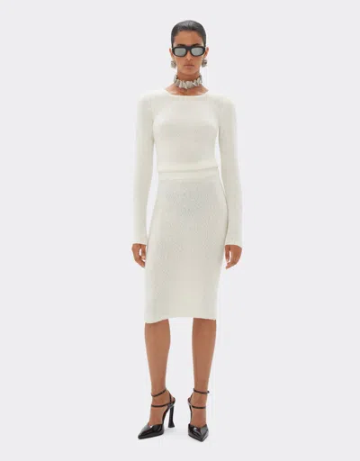 Ferrari Backless Top In Cashmere And Merino Wool In Ivory