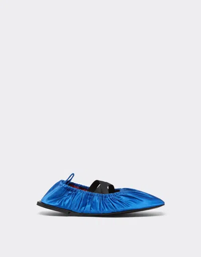 Ferrari Ballet Flats In Satin In Blue