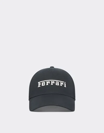 Ferrari Baseball Cap With  Logo In Black Matt