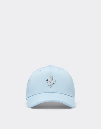 Ferrari Baseball Cap With Metal Prancing Horse In Blue