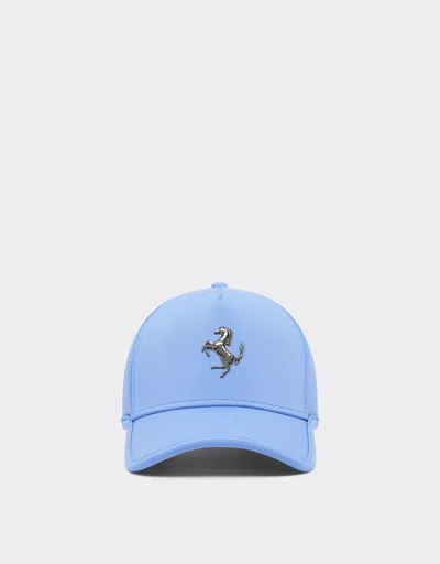 Ferrari Baseball Cap With Metal Prancing Horse In Blue