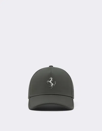 Ferrari Baseball Cap With Metal Prancing Horse In Gray