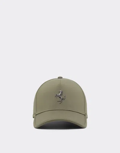 Ferrari Baseball Cap With Metal Prancing Horse In Green