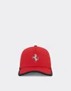 Ferrari Baseball Cap With Metal Prancing Horse In Red