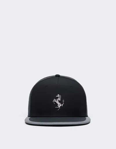 Ferrari Baseball Cap With Prancing Horse Detail In Black