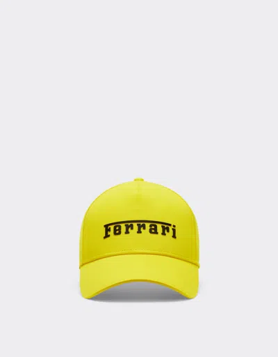 Ferrari Baseball Hat With Rubberised Logo In Giallo Modena