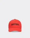 Ferrari Baseball Hat With Rubberised Logo In Rosso Corsa