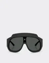 Ferrari Black  Limited Edition Shield Sunglasses In Injected Material And Leather With Dark G In Black