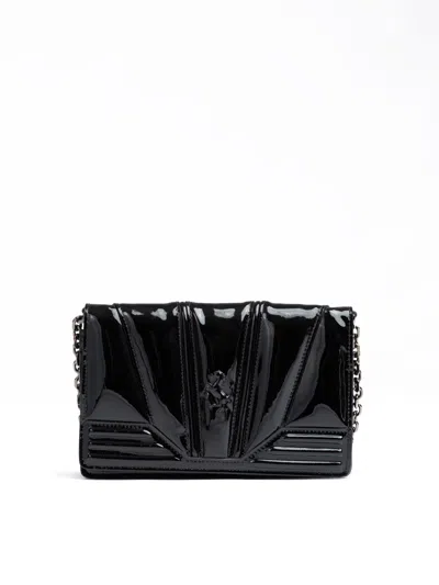 Ferrari Black Gt Patent Leather Bag With Chain