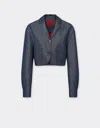 Ferrari Blazer In Denim Effect Tricotine
