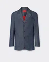 Ferrari Blazer In Denim Effect Tricotine
