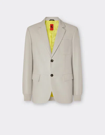 Ferrari Blazer In Nappa Leather With Knit Cuffs In Ecru