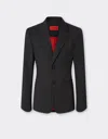 Ferrari Blazer In Q-cycle® Mélange Wool In Black