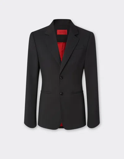 Ferrari Blazer In Q-cycle® Mélange Wool In Black