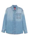 Ferrari Blue Long Sleeves Denim Shirt