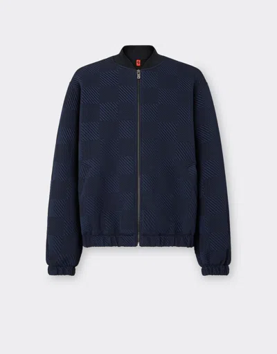 Ferrari Bomber In Jersey 3d Effect In Navy