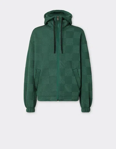 Ferrari Bomber Jacket In 3d-effect Jersey In Ficus Green