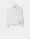 Ferrari Bomber Jacket In Liquid Leather In Optical White