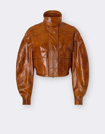 Ferrari Bomber Jacket In Radica Leather In Hide