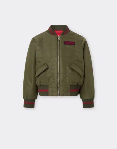 Ferrari Bomber Jacket In Technical Fabric In Green