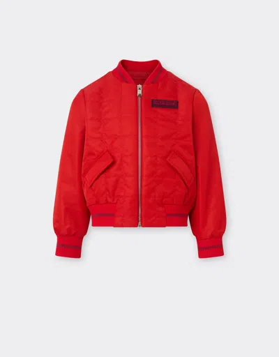 Ferrari Bomber Jacket In Technical Fabric In Red