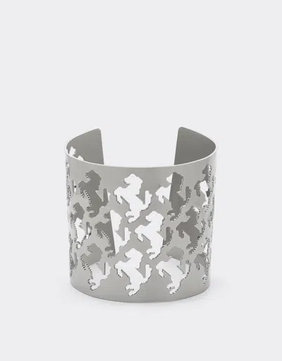 Ferrari Bracelet With Prancing Horse Perforated Pattern In Charcoal