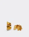 Ferrari Brass Earrings With Satin Gold Finish