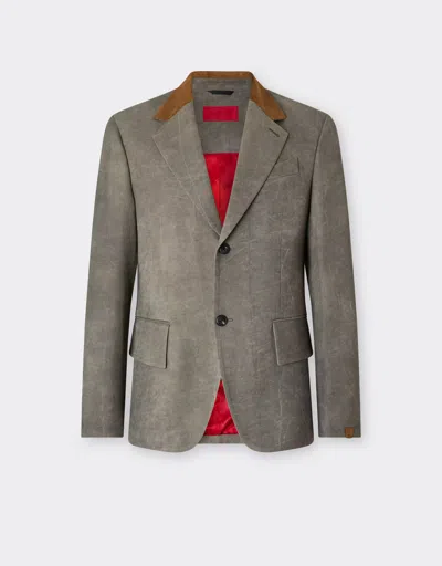 Ferrari Cady Blazer With Washed Effect In Green