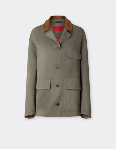 Ferrari Cady Jacket With Distressed Effect In Green