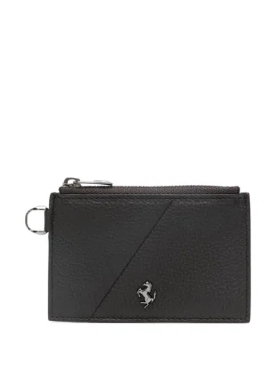 Ferrari Card Holder With Logo In Black