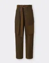 Ferrari Cargo Trousers In Dyed Cotton Twill In Tabacco