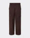 Ferrari Cargo Trousers In Q-cycle® Cotton Twill In Brown