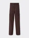 Ferrari Cargo Trousers In Q-cycle® Jacquard With Cavallino Monogram In Brown