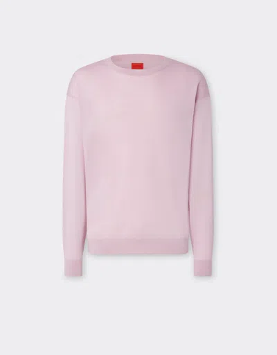 Ferrari Cashmere And Silk Jumper With Link Pattern In Purple