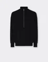 Ferrari Cashmere Sweater With Zip In Black