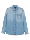 Ferrari Blue Long Sleeves Denim Shirt
