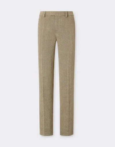 Ferrari Chino Trousers In Faded Twill In Brown