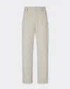 Ferrari Chinos In Nappa Leather In Ecru
