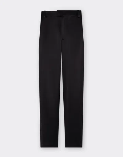 Ferrari Chinos In Stretch Satin Twill In Black