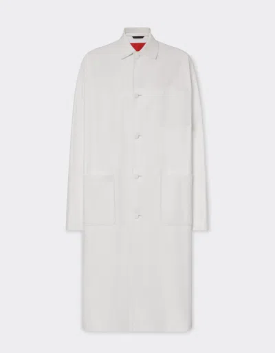 Ferrari Coat In Soft Feather-light Leather In Optical White