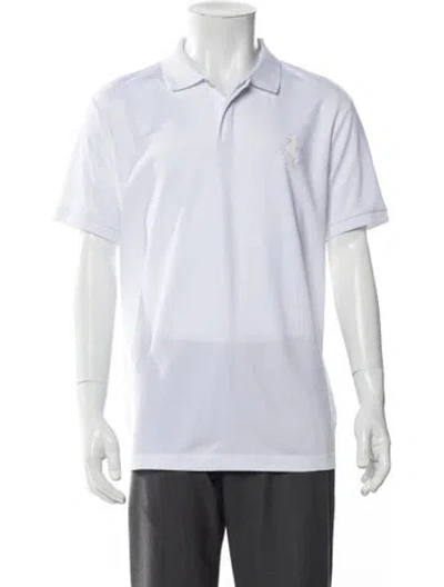 Pre-owned Ferrari Collar Short Sleeve Polo Shirt In White