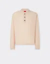 Ferrari Cotton And Linen Long-sleeved Polo Shirt With Link Pattern
